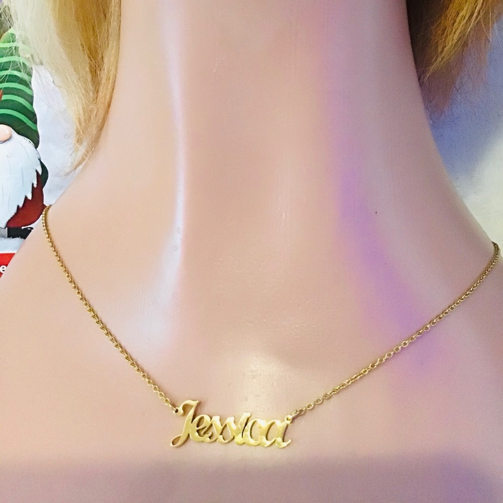 ❤️💋🔥 Nicole fashion gold color nameplate necklace customize